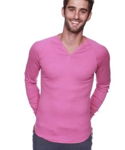 4-rth Thermal V-Neck Long Sleeve (Berry) MEN