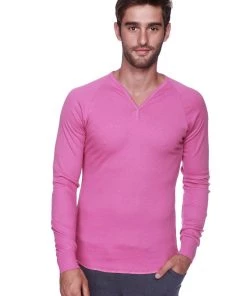 4-rth Thermal V-Neck Long Sleeve (Berry) MEN