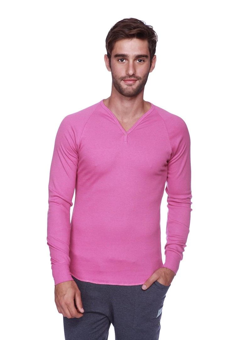 4-rth Thermal V-Neck Long Sleeve (Berry) MEN