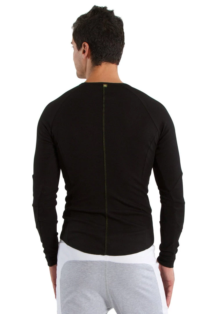 4-rth MEN Thermal V-Neck Long Sleeve (Black)