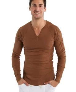 4-rth Thermal V-Neck Long Sleeve - Chocolate MEN
