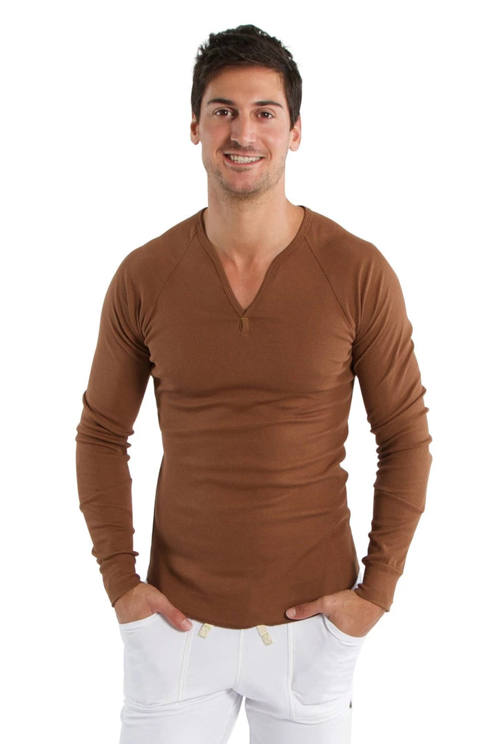 4-rth Thermal V-Neck Long Sleeve - Chocolate MEN