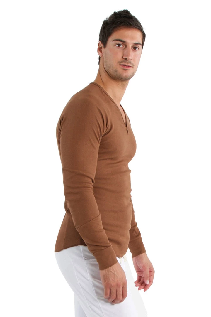 4-rth Thermal V-Neck Long Sleeve - Chocolate MEN
