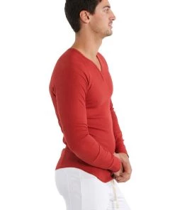 4-rth MEN Thermal V-Neck Long Sleeve (Cinnabar)
