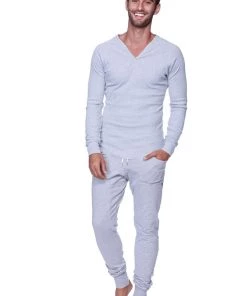 4-rth Thermal V-Neck Long Sleeve (Heather Grey)