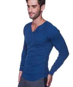 4-rth MEN Thermal V-Neck Long Sleeve (Royal Blue)