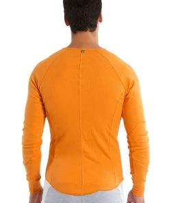 4-rth MEN Thermal V-Neck Long Sleeve (Sun Orange)