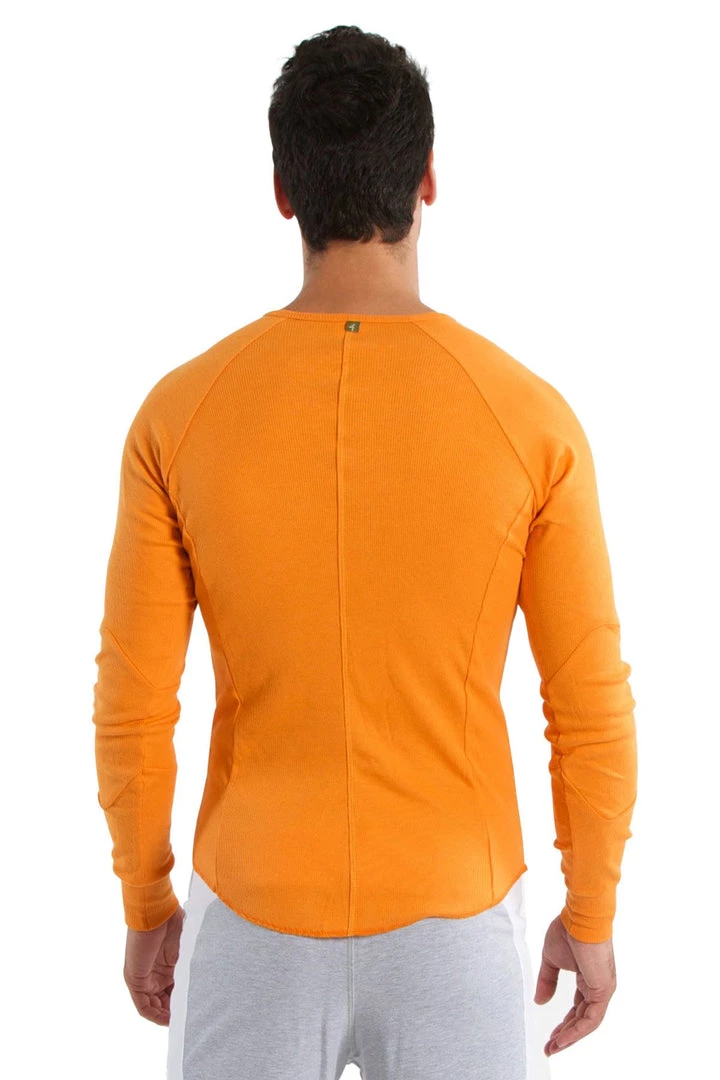 4-rth MEN Thermal V-Neck Long Sleeve (Sun Orange)