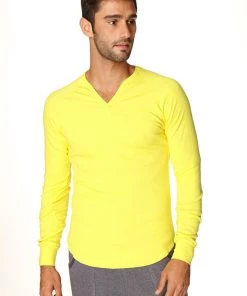 4-rth Thermal V-Neck Long Sleeve (Tropic Yellow) MEN