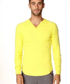4-rth Thermal V-Neck Long Sleeve (Tropic Yellow) MEN