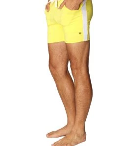 4-rth MEN Transition Yoga Short (Yellow W/White)