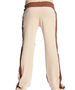 4-rth Tri-Color Stretch Eco-Track & Yoga Sweat Pant (Sand W/Chocolate & Black)