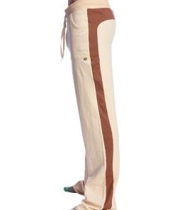 4-rth Tri-Color Stretch Eco-Track & Yoga Sweat Pant (Sand W/Chocolate & Black)