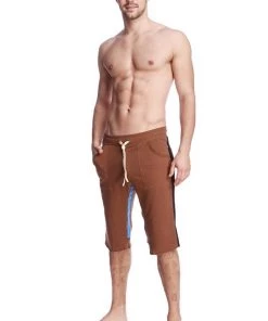 4-rth Tri-color Ultra-flex Yoga Short (Chocolate W/Black & Ice)
