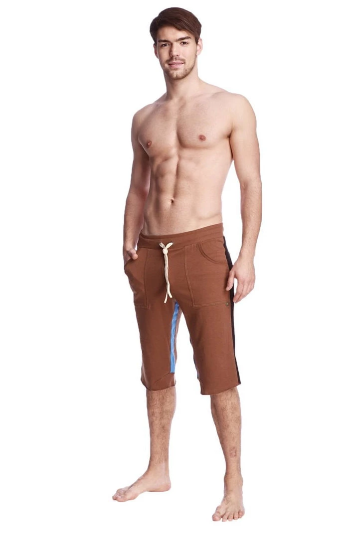 4-rth Tri-color Ultra-flex Yoga Short (Chocolate W/Black & Ice)