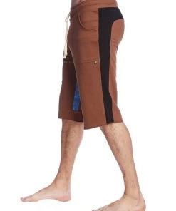 4-rth Tri-color Ultra-flex Yoga Short (Chocolate W/Black & Ice)