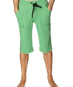 4-rth Tri-color Ultra-flex Yoga Short (Green W/Black & White)