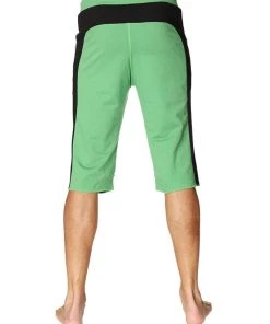 4-rth Tri-color Ultra-flex Yoga Short (Green W/Black & White)