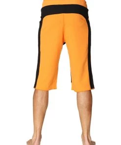 4-rth Tri-color Ultra-flex Yoga Short (Orange W/Black & Black)