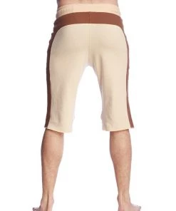 4-rth Tri-color Ultra-flex Yoga Short (Sand W/Chocolate & Black) MEN