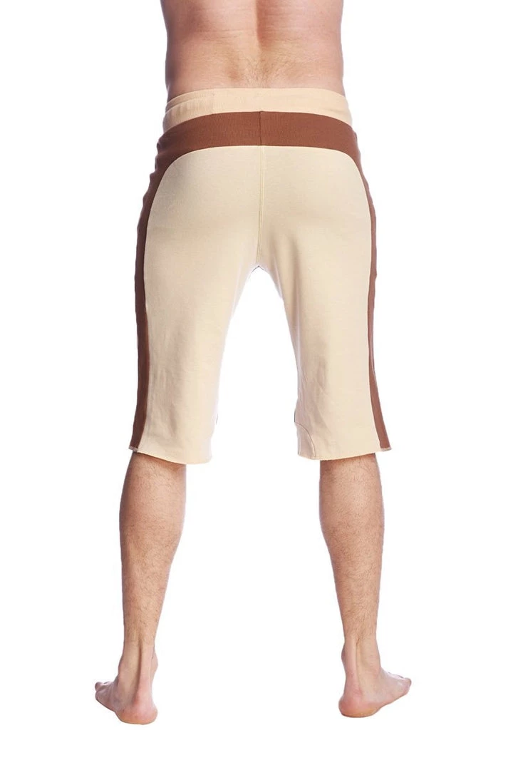 4-rth Tri-color Ultra-flex Yoga Short (Sand W/Chocolate & Black) MEN