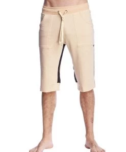 4-rth Tri-color Ultra-flex Yoga Short (Sand W/Chocolate & Black) MEN