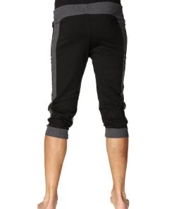 4-rth Ultra-Flex Tri-color Cuffed Yoga Pant (Black W/Charcoal & Grey) MEN