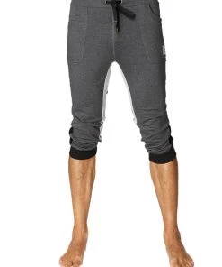 4-rth Ultra-Flex Tri-color Cuffed Yoga Pant (Charcoal W/Black & Grey) MEN
