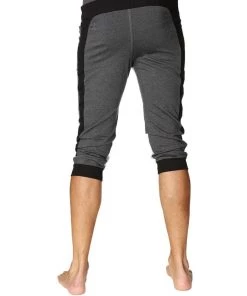 4-rth Ultra-Flex Tri-color Cuffed Yoga Pant (Charcoal W/Black & Grey) MEN