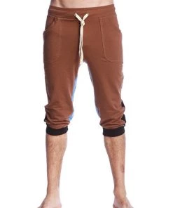 4-rth Ultra-Flex Tri-color Cuffed Yoga Pant (Chocolate W/Black & Ice)