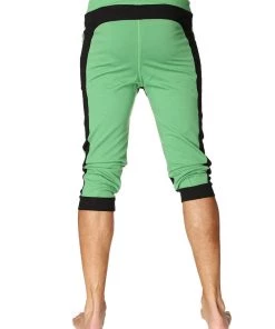 4-rth Ultra-Flex Tri-color Cuffed Yoga Pant (Green W/Black & Black)