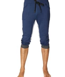 4-rth Ultra-Flex Tri-color Cuffed Yoga Pant (ROYAL W/Charcoal & Grey) MEN
