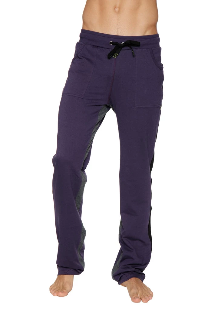 4-rth Ultra Flex Yoga Track & Yoga Sweat Pant (Eggplant W/Black & Charcoal) MEN