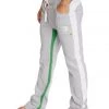 4-rth MEN Ultra Flex Yoga Track & Yoga Sweat Pant (GREY W/White & Green)