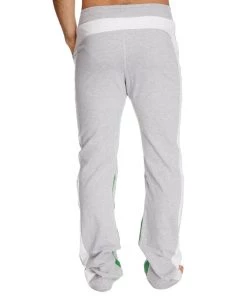 4-rth MEN Ultra Flex Yoga Track & Yoga Sweat Pant (GREY W/White & Green)