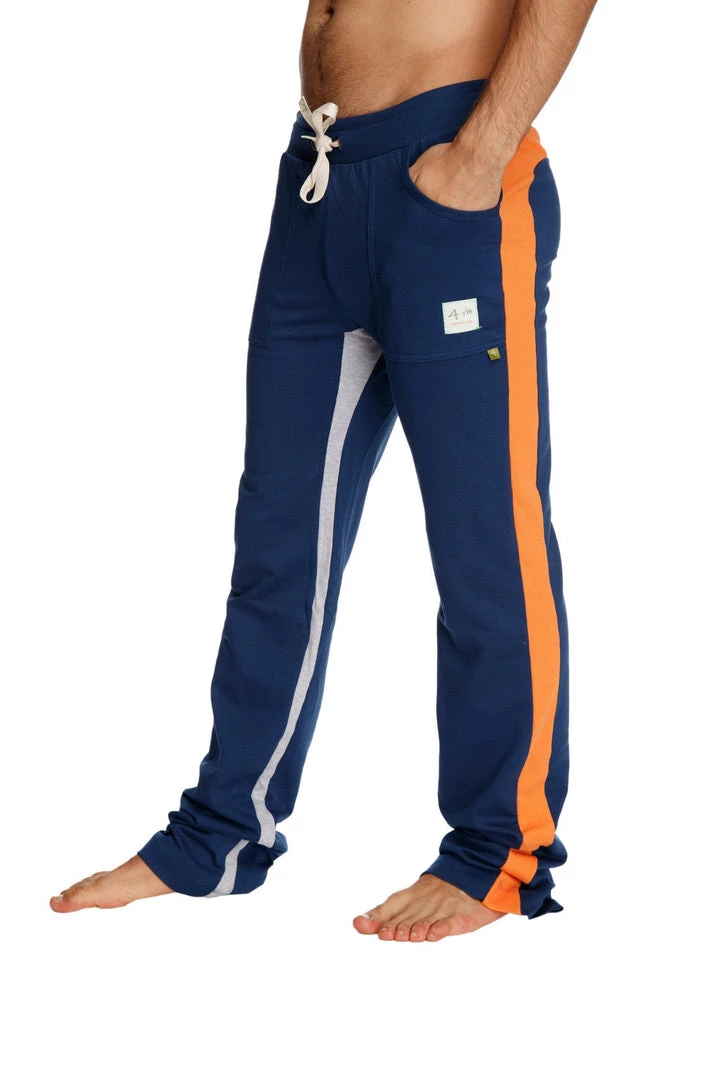 4-rth Ultra Flex Yoga Track & Yoga Sweat Pant (Royal Blue W/Orange & Grey)