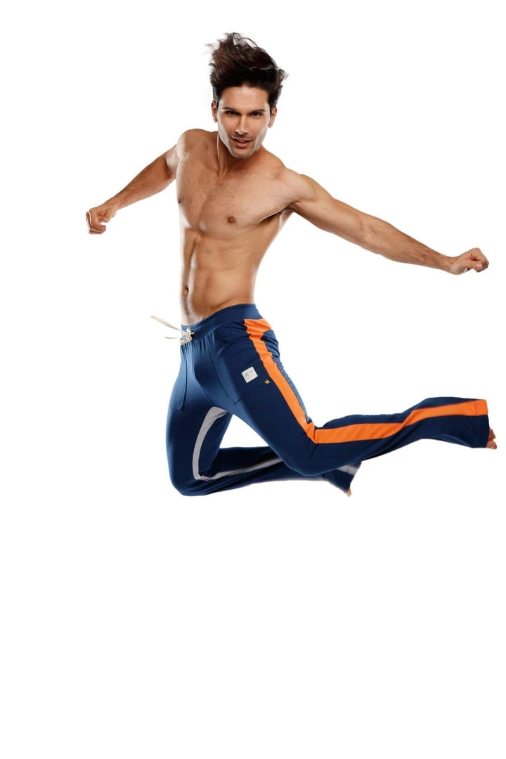 4-rth Ultra Flex Yoga Track & Yoga Sweat Pant (Royal Blue W/Orange & Grey)