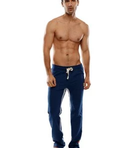 4-rth Ultra Flex Yoga Track & Yoga Sweat Pant (Royal Blue W/Orange & Grey)