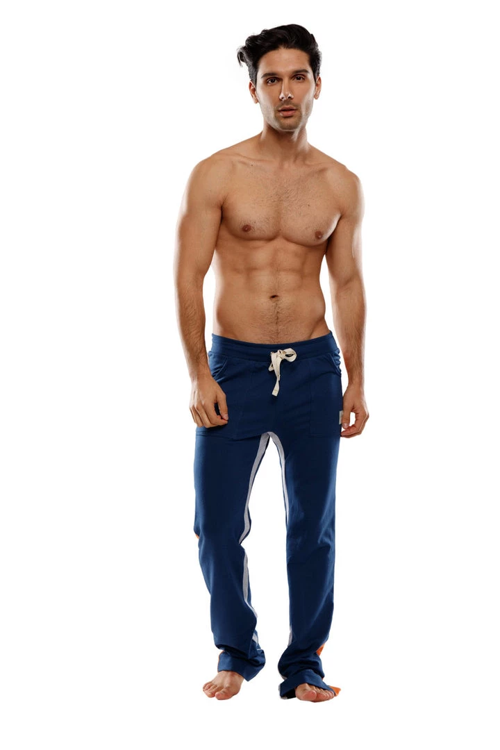 4-rth Ultra Flex Yoga Track & Yoga Sweat Pant (Royal Blue W/Orange & Grey)