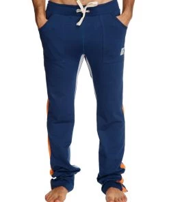 4-rth Ultra Flex Yoga Track & Yoga Sweat Pant (Royal Blue W/Orange & Grey)