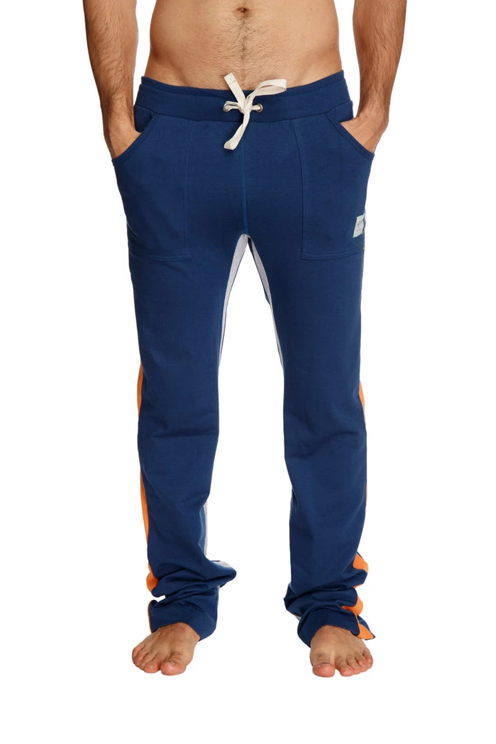 4-rth Ultra Flex Yoga Track & Yoga Sweat Pant (Royal Blue W/Orange & Grey)