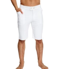 4-rth MEN Urban Tactical At Home Dress Shorts (White)