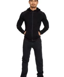 4-rth **Winter Collection** Mid-Weight Performance-Fleece Track & Lounge Sweat Pant (Black)