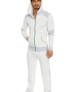 4-rth **Winter Collection** Mid-Weight LUXURY-Fleece Form-fit Crossover Yoga Track Performance Hoodie (Light Grey)