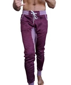 4-rth MEN **Winter Edition** Performance Fleece Long Cuffed Jogger & Yoga Sweat Pants (Plum Purple)