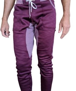 4-rth MEN **Winter Edition** Performance Fleece Long Cuffed Jogger & Yoga Sweat Pants (Plum Purple)
