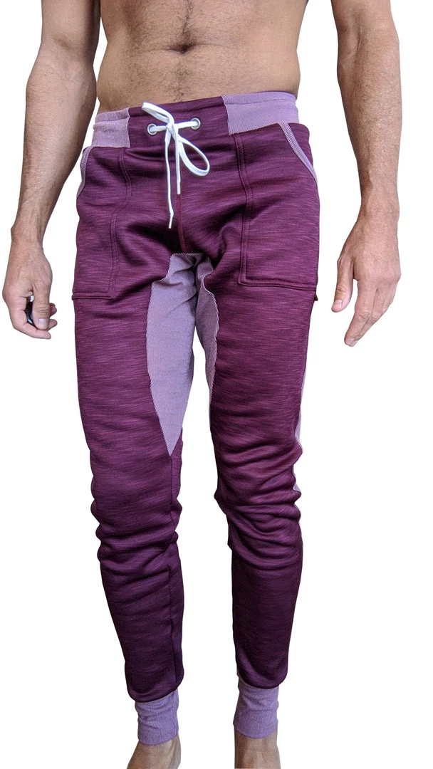 4-rth MEN **Winter Edition** Performance Fleece Long Cuffed Jogger & Yoga Sweat Pants (Plum Purple)