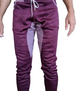 4-rth MEN **Winter Edition** Performance Fleece Long Cuffed Jogger & Yoga Sweat Pants (Plum Purple)