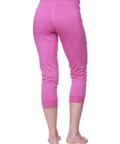 4-rth Women's 3/4 Cuffed Capri Yoga Pant (Berry W/Charcoal)