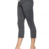 4-rth Women's 4/5 Length Zipper Pocket Capri Yoga Pant (Charcoal)
